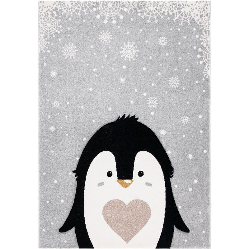 Carousel Kids CRK132 Power Loomed Area Rug - Light Grey/Black - 5'3"x7'6" - Safavieh.