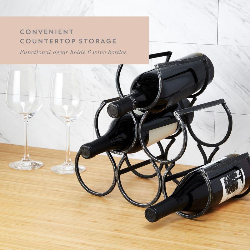 Twine Country Home Metal Wine Rack, Set of 1, 11.25" x 13" x 6.5"