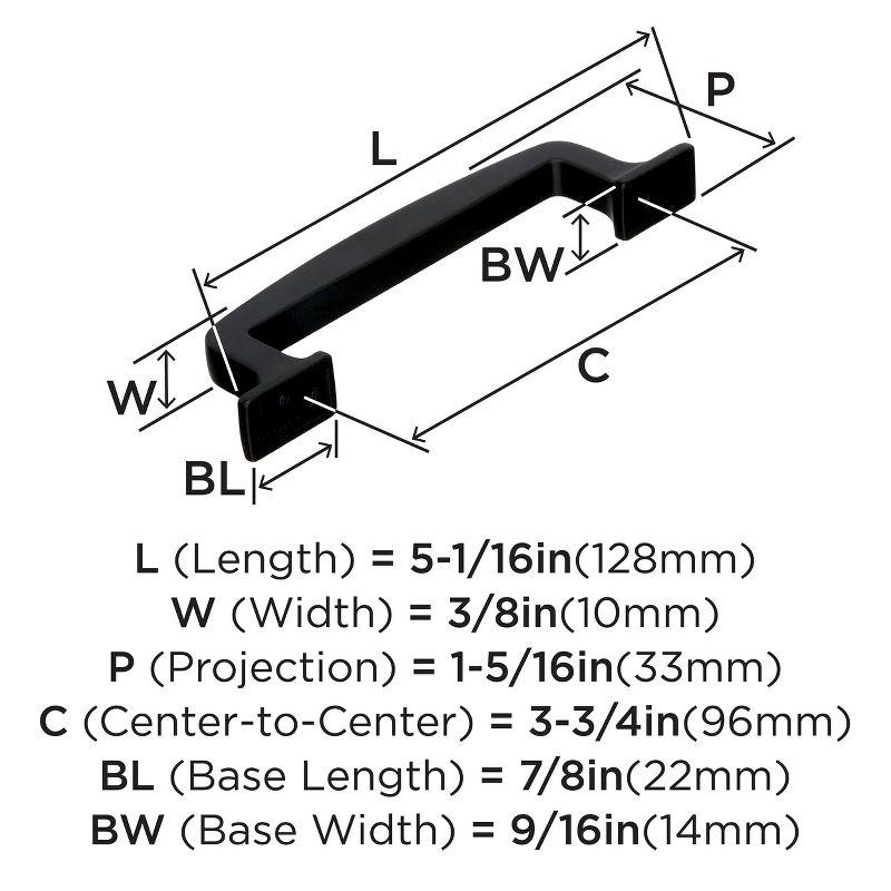 Amerock Westerly 3-3/4 inch (96mm) Center-to-Center Black Bronze Cabinet Pull