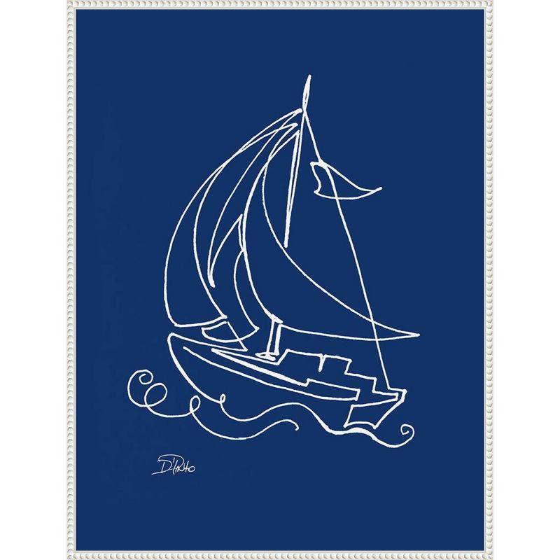 Amanti Art Little Sail On Blue by Patricia Pinto Canvas Wall Art Print Framed 23 x 30-in.