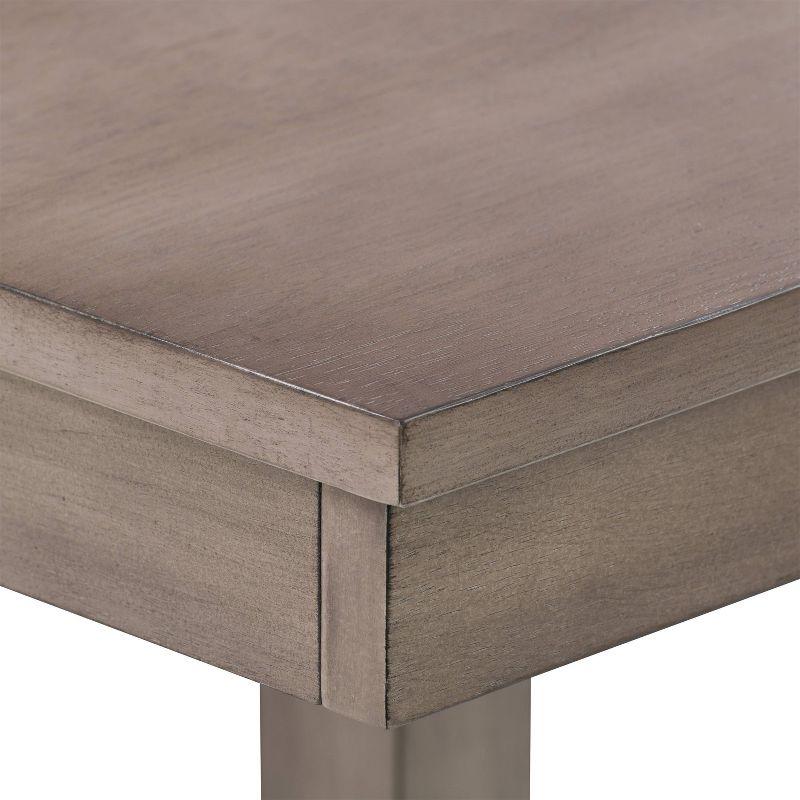 Tuscany Counter Height Dining Table Washed Gray - CorLiving: Rubberwood Legs, Storage Shelf, Square Shape