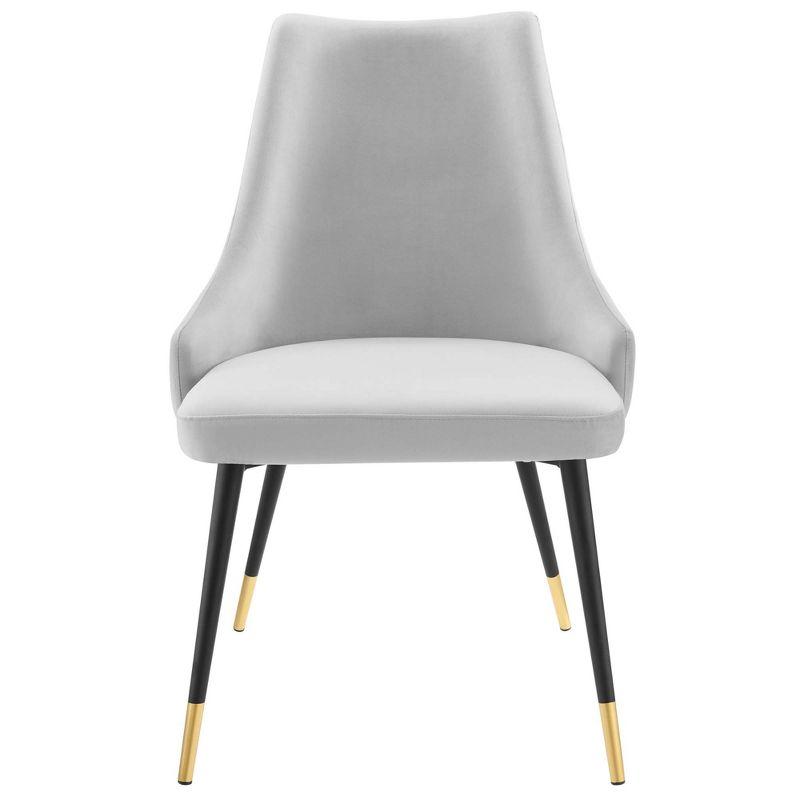 Modway Adorn Tufted Performance Velvet Accent Dining Side Chair, Light Gray