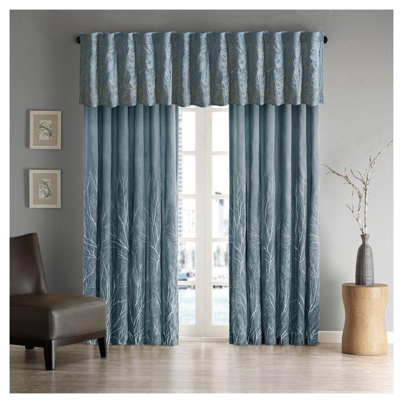 Andora Faux Silk Embroidered Window Valance