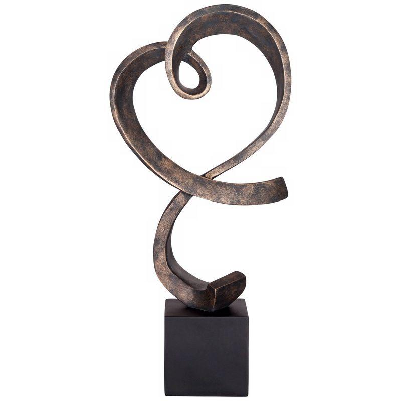 Studio 55D Swirling Heart 17 1/4" High Brushed Nickel Modern Sculpture