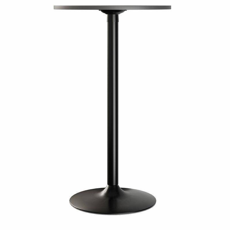 Slate Gray and Black Round Counter Height Pub Table