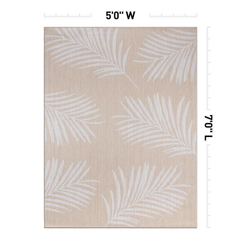 World Rug Gallery Contemporary Palm Leaves Textured Flat Weave Indoor/Outdoor Area Rug