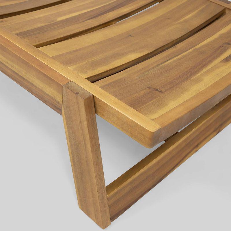 Maki Wood Chaise Lounge Teak - Christopher Knight Home: Weather-Resistant Acacia & Iron Frame, 90 Day Warranty