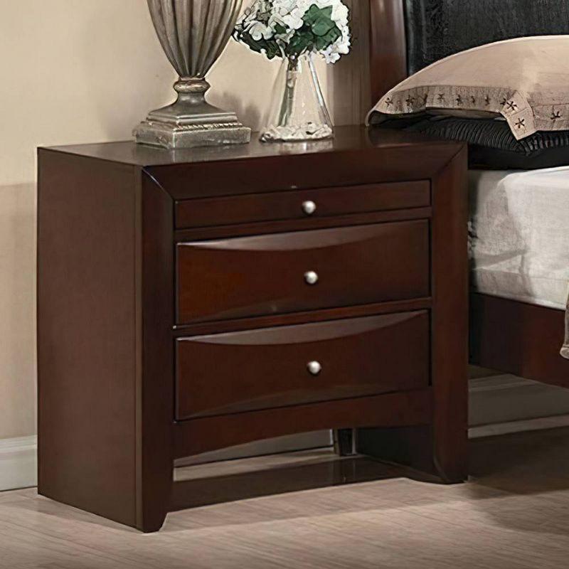 Acme Furniture Ireland I Storage Nightstand Espresso Finish: Square Wood Frame, Metal Glides, 250lb Capacity