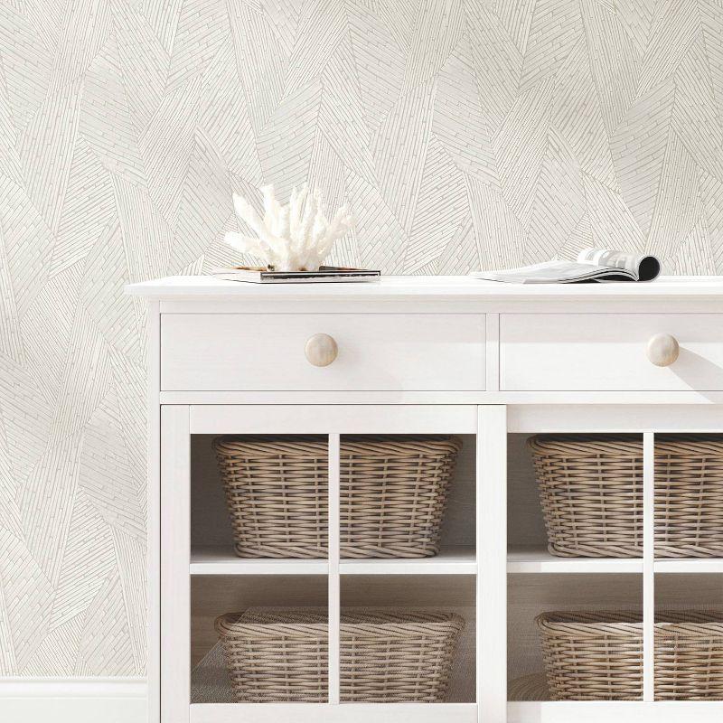 RoomMates Woven Reed Stitch Taupe Peel and Stick Wallpaper