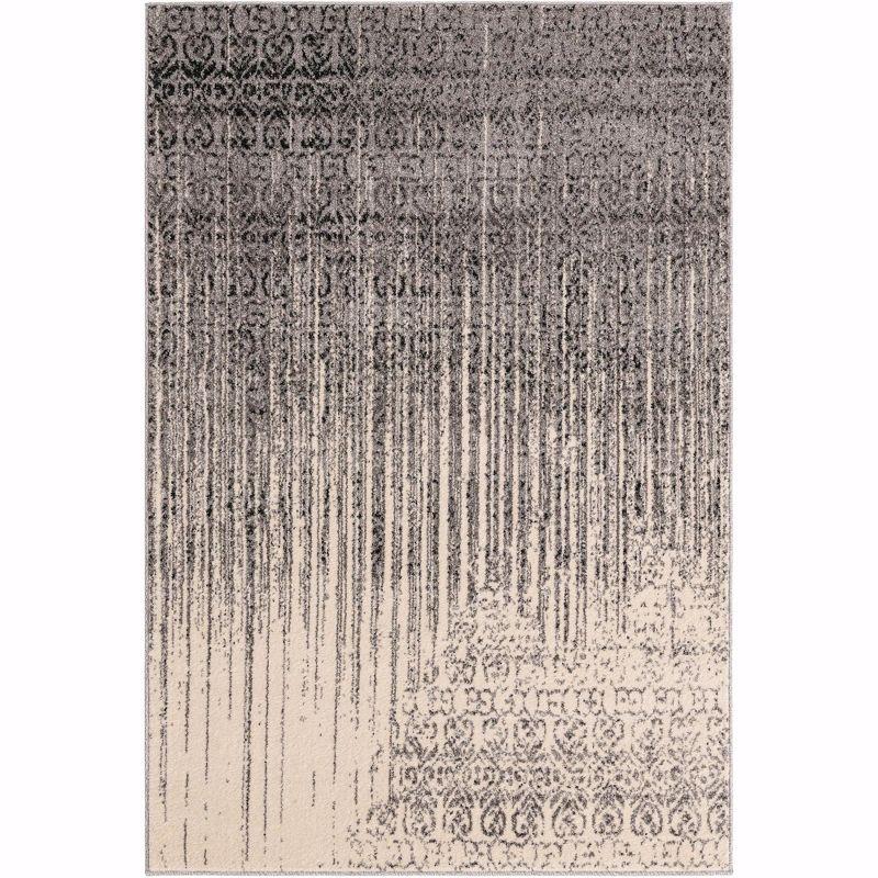 Unique Loom Del Mar Collection Area Rug - Jennifer (4' 1" x 6' 1" Rectangle Gray/Black)