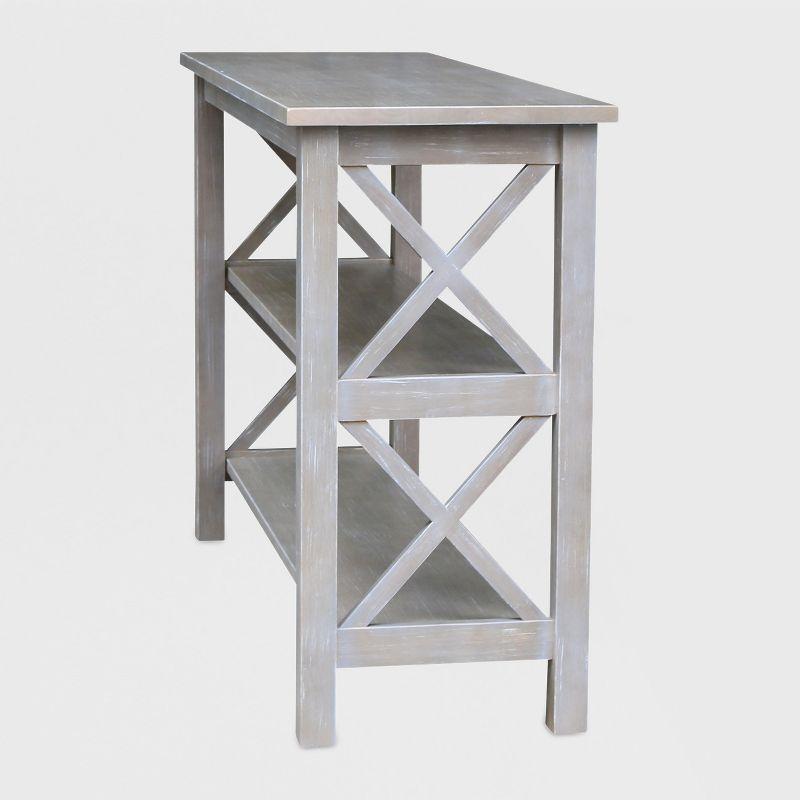 Transitional Hampton 48" Washed Gray Taupe Wood Console Table with Storage