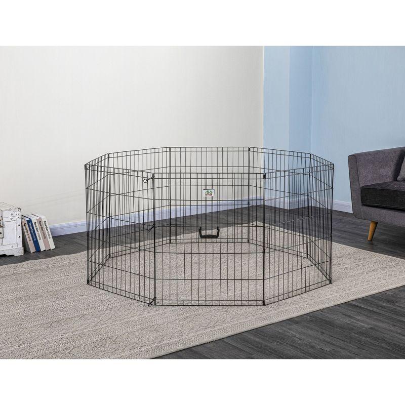 Go Pet Club Black Metal Foldable Pet Exercise Pen