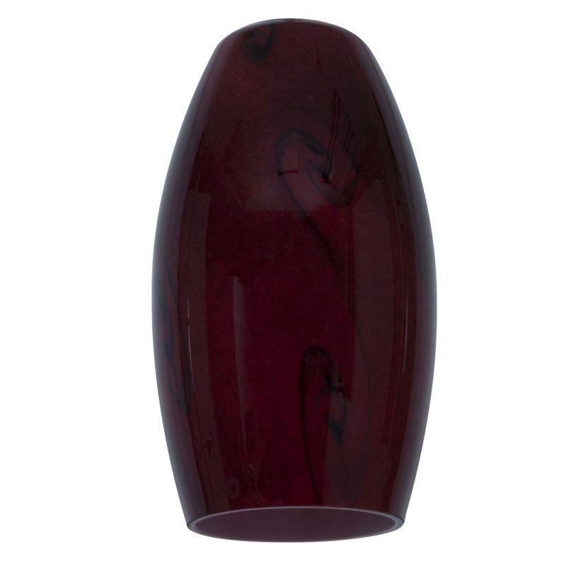 Merlot Red Sky Elongated Glass Dome Pendant, 10"x11"