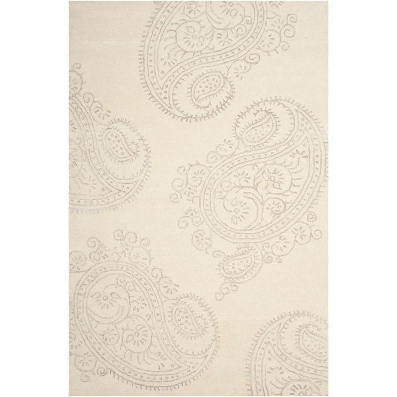 Ivory Beige 6' x 9' Hand-Tufted Wool Viscose Area Rug