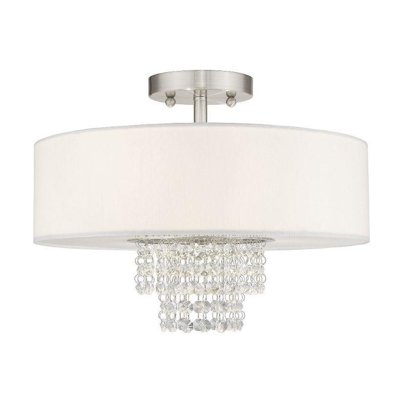 Livex Lighting Carlisle 3 - Light Semi-Flush Mount in  Brushed Nickel