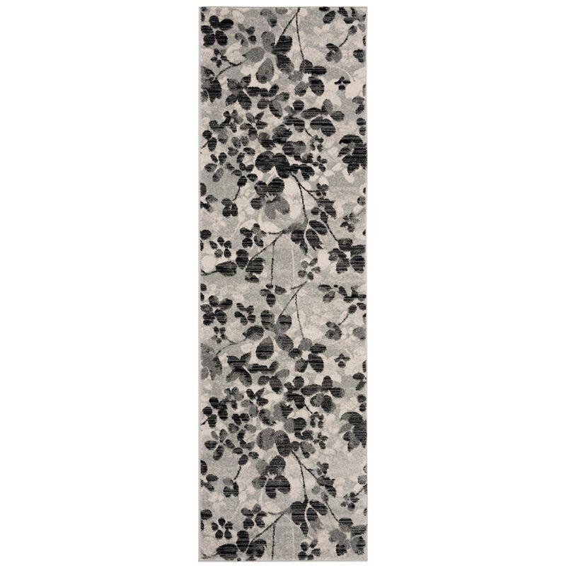Evoke EVK236 Power Loomed Runner Rug - Grey/Black - 2'2"x7' - Safavieh.