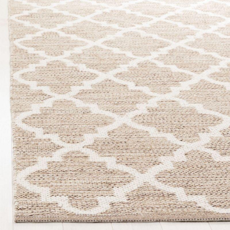 Coastal Charm Ivory Cotton Flat Woven 5'x7' Area Rug