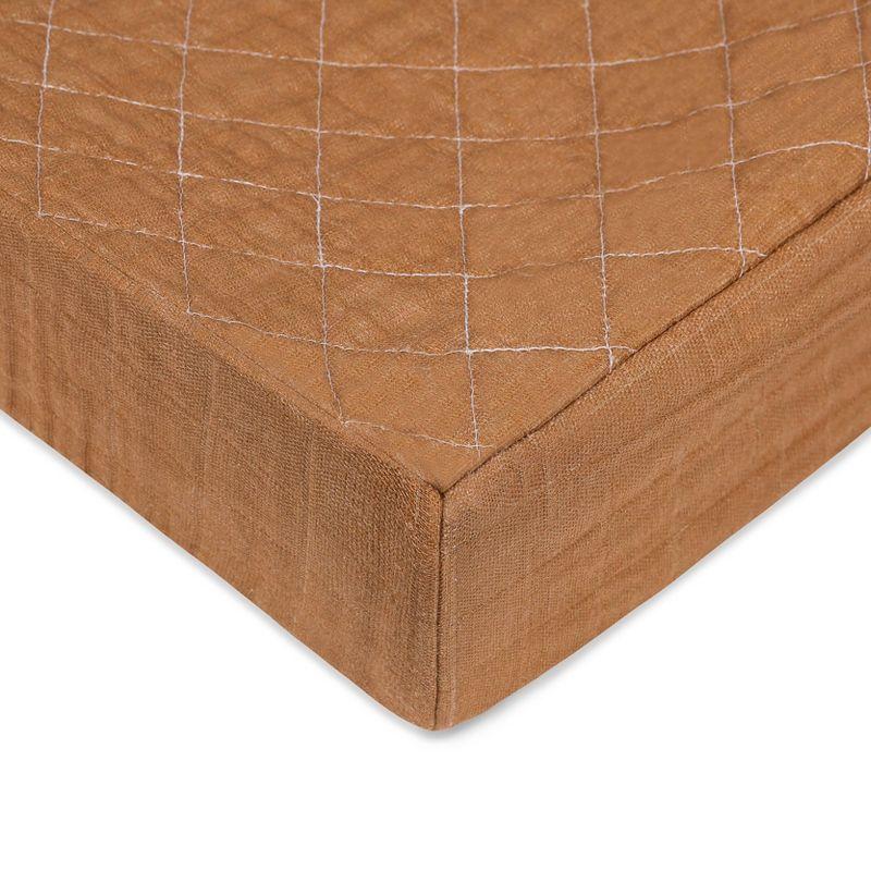 Burnt Sienna Quilted Muslin Changing Pad Cover