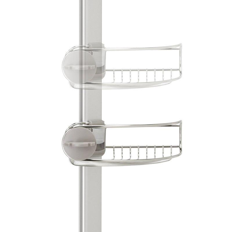 Simplehuman 8' Tension Shower Caddy, Stainless Steel and Anodized Aluminum