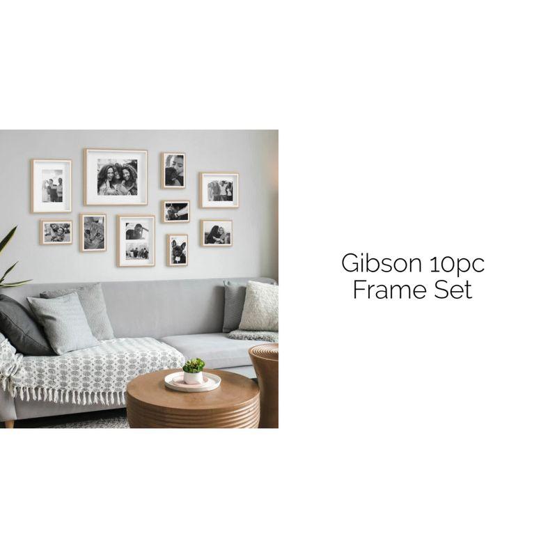 Gibson 10-Piece White and Natural Wood Wall Photo Frame Set