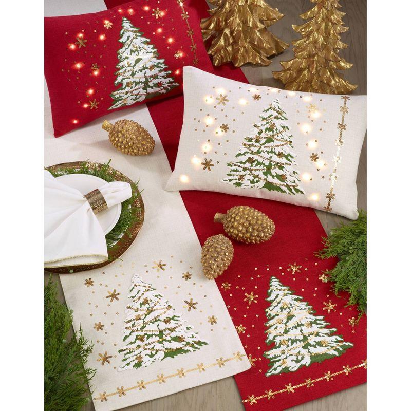 13"x72" Christmas Tree Runner White - Saro Lifestyle