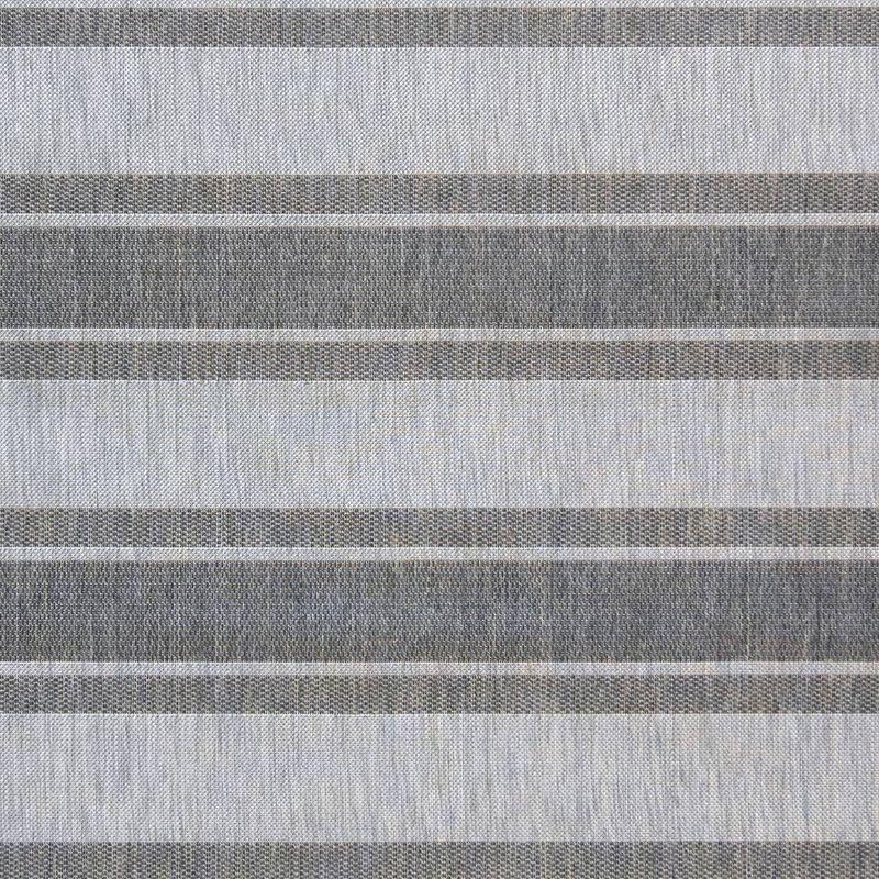 Gertmenian Paseo Castro Gray Striped Coastal Indoor/Outdoor Flatweave Area Rug