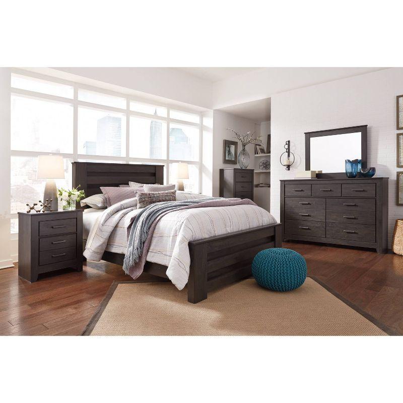 Charcoal Gray 2-Drawer Transitional Nightstand