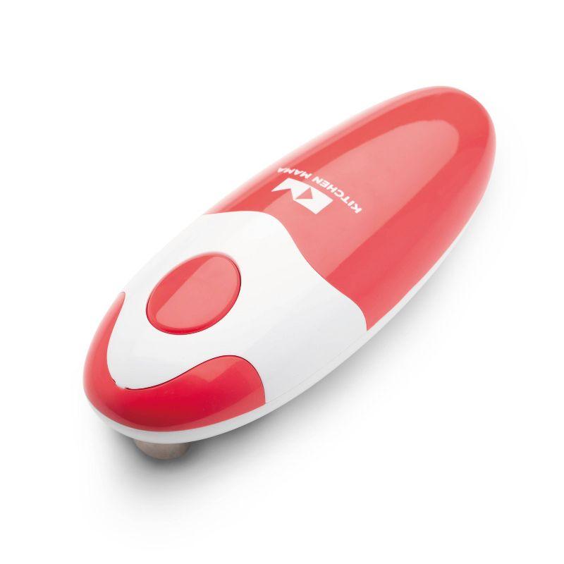 Red and White Electric Handheld Can Opener