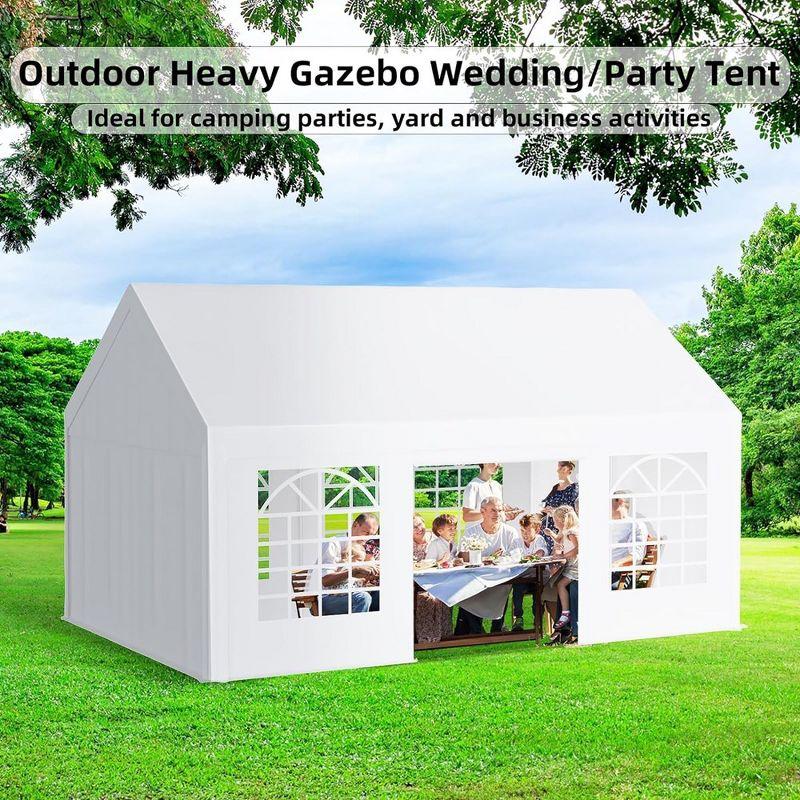 13x20 FT Party Tent Heavy Duty Wedding Canopy with White Large Roof