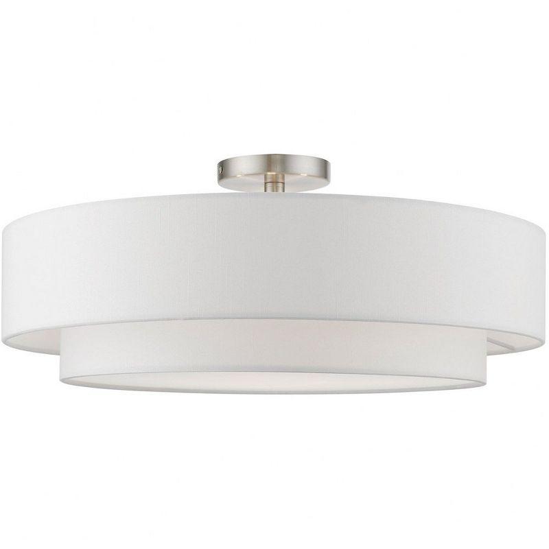 Livex Lighting Meridian 4 - Light Semi-Flush Mount in  Brushed Nickel