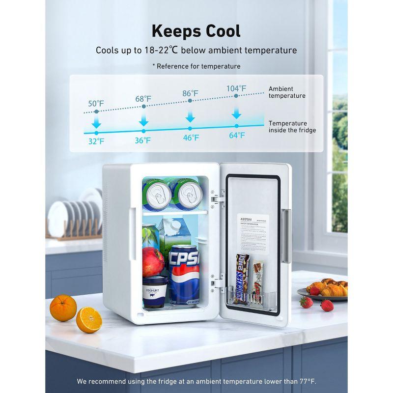 AstroAI Mini Fridge 6 Liter/8 Cans Makeup Skincare Fridge AC/DC Black