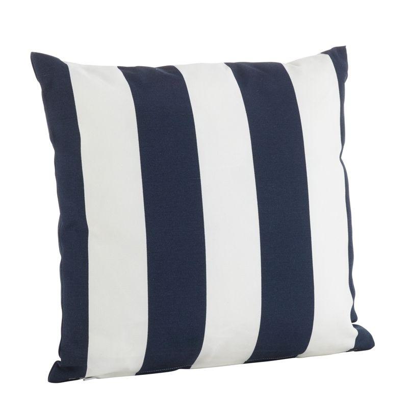 Saro Lifestyle Classic Stripe Indoor/Outdoor Toss Throw Pillow - Poly Filled, 21", Blue