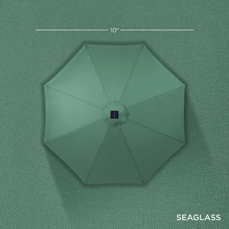 10ft Seaglass Solar LED Lighted Patio Umbrella with Tilt Adjustment