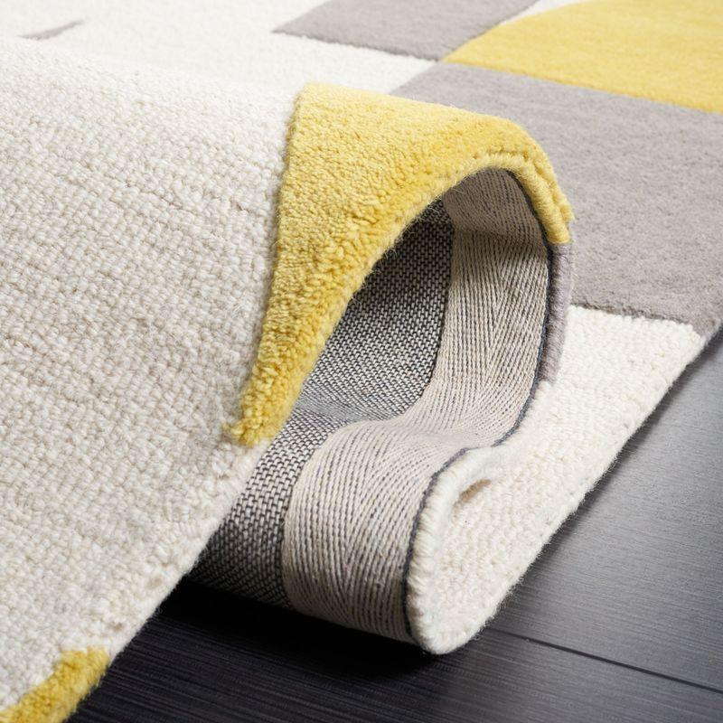 Gray and Yellow Hand-Tufted Wool 6' x 9' Area Rug