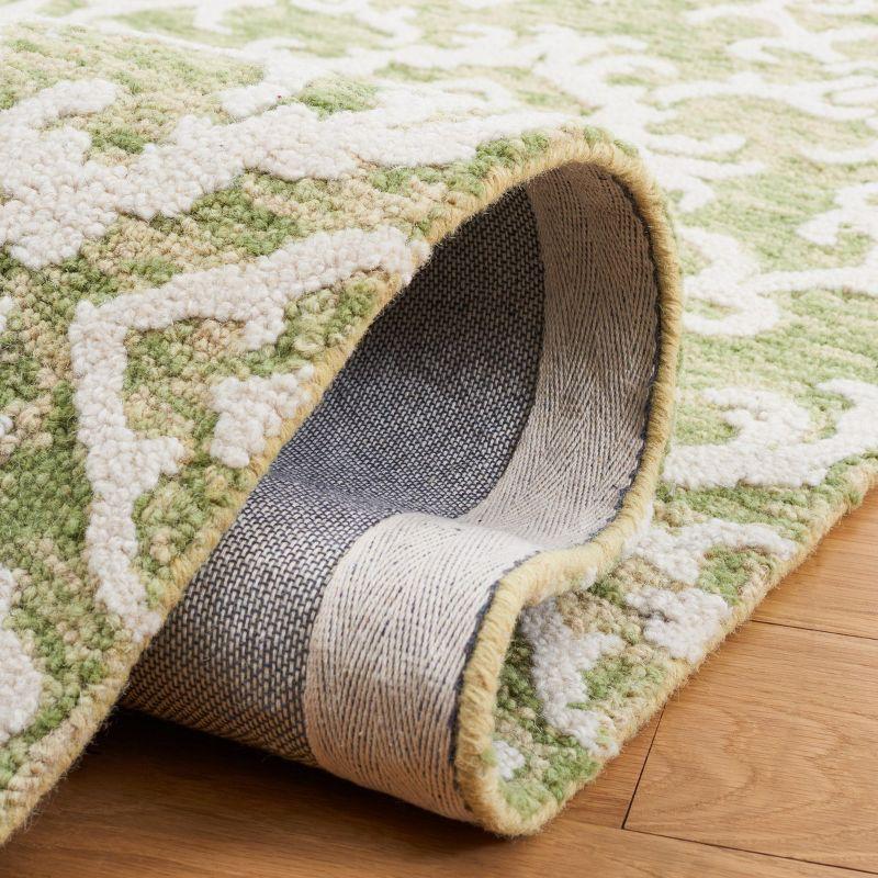 Blossom BLM104 Hand Tufted Area Rug - Light Green/Ivory - 6'x6' - Safavieh..