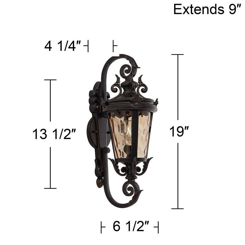 Casa Marseille Bronze 24" Outdoor Wall Light with Hammered Glass