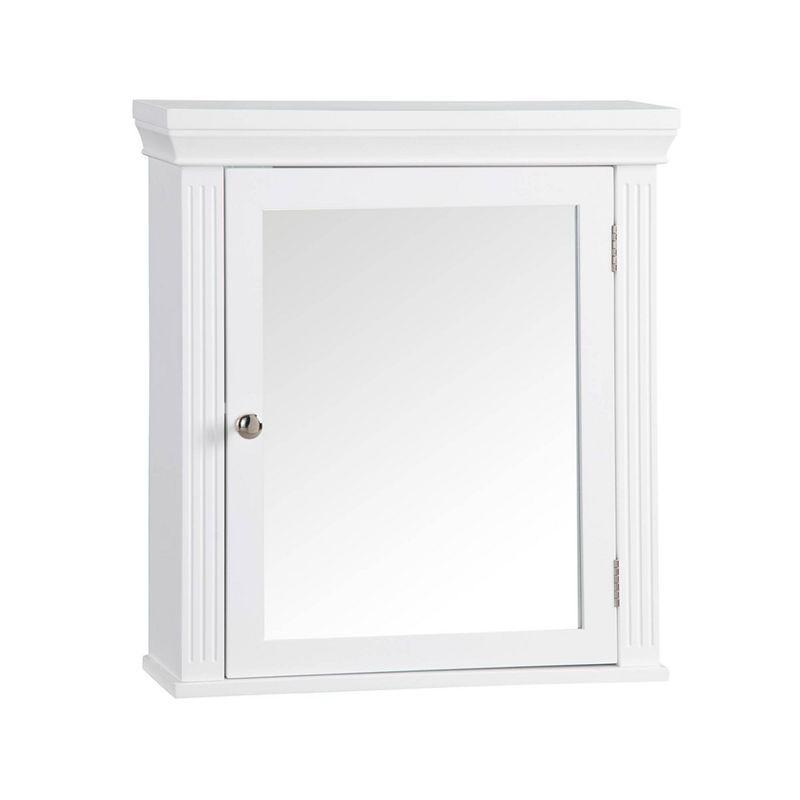 Chestnut Medicine Wall Cabinet White - Elegant Home Fashions: Teamson Home, Chrome Hardware, Adjustable Shelf