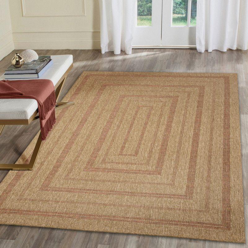 Terracotta Multi-Border Flatwoven Synthetic Rug, 3'3" x 4'11"