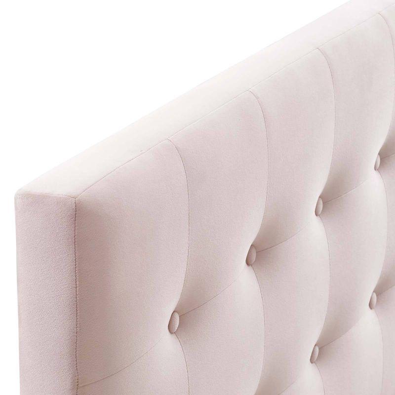Queen Emily Biscuit Tufted Performance Velvet Headboard Pink - Modway: Adjustable Height, Plywood & Fiberboard Frame, Velvet Upholstery