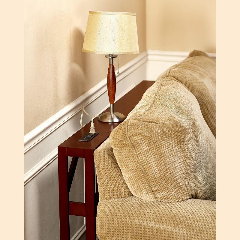 The Lakeside Collection Skinny Sofa Table with Outlet - Walnut