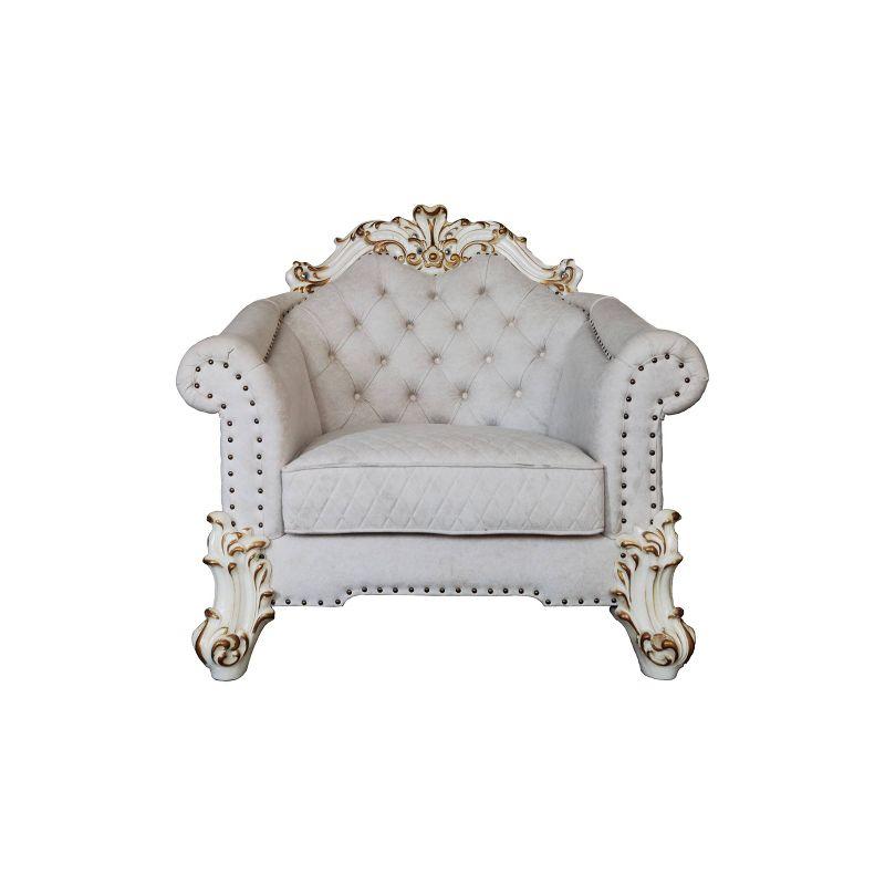 43" Vendome II Accent Chairs: Baroque Style, Tufted Back, Nailhead Trim - Acme Furniture