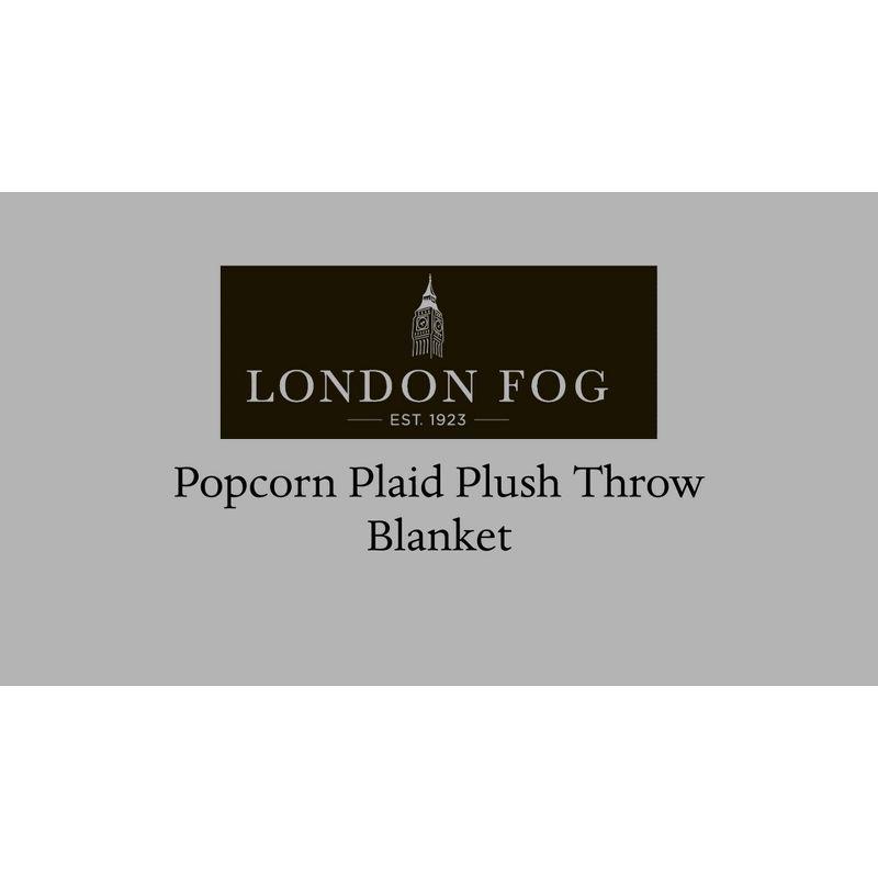 London Fog Popcorn Plaid Plush Throw