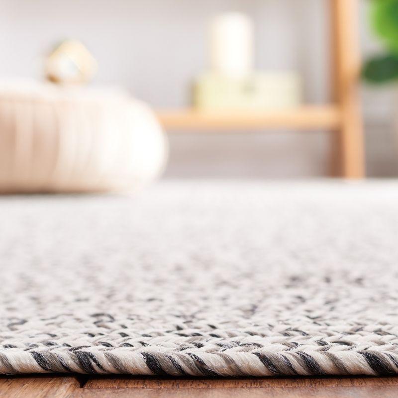 Braided BRA201 Machine Washable UV & Stain Resistant Non-Shedding Hand Woven Indoor/Outdoor Accent Rug - Grey/Ivory - 3'x5' - Safavieh