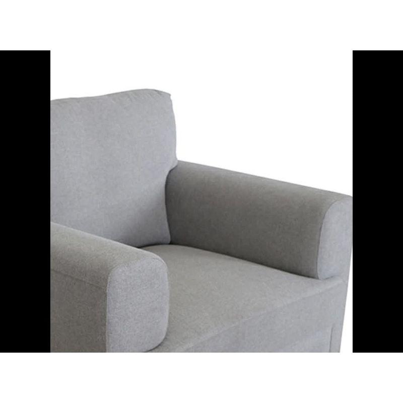 41" Kyrene Chair Light Gray Linen - Acme Furniture: Upholstered Metal-Legged Accent Armchair