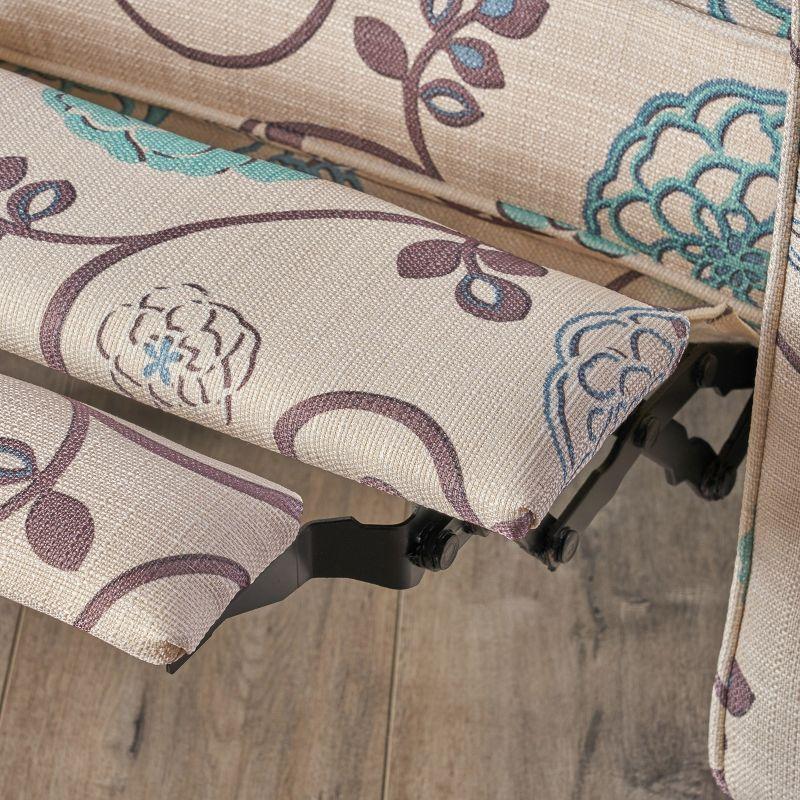 Darvis Fabric Recliner White - Christopher Knight Home: Petite Design, Tapered Legs, Piped Edges
