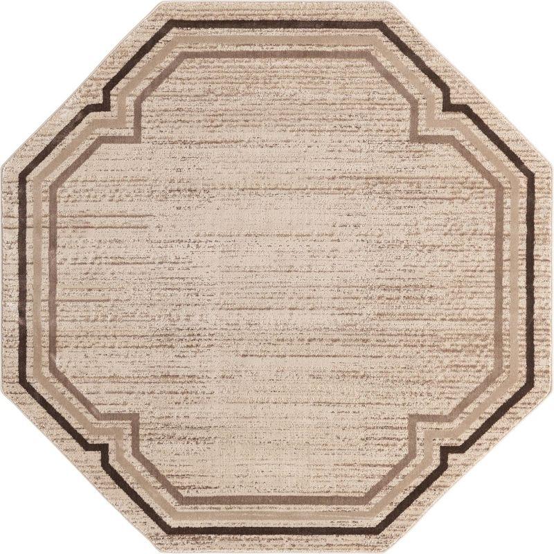 Unique Loom Oasis Collection Area Rug - Fountain (6'  Octagon Brown/Beige)