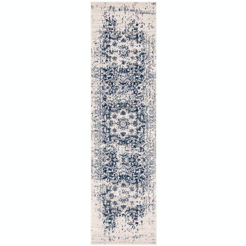 Madison MAD603 Power Loomed Indoor Runner Rug - Cream/Navy - 2'3"x6' - Safavieh
