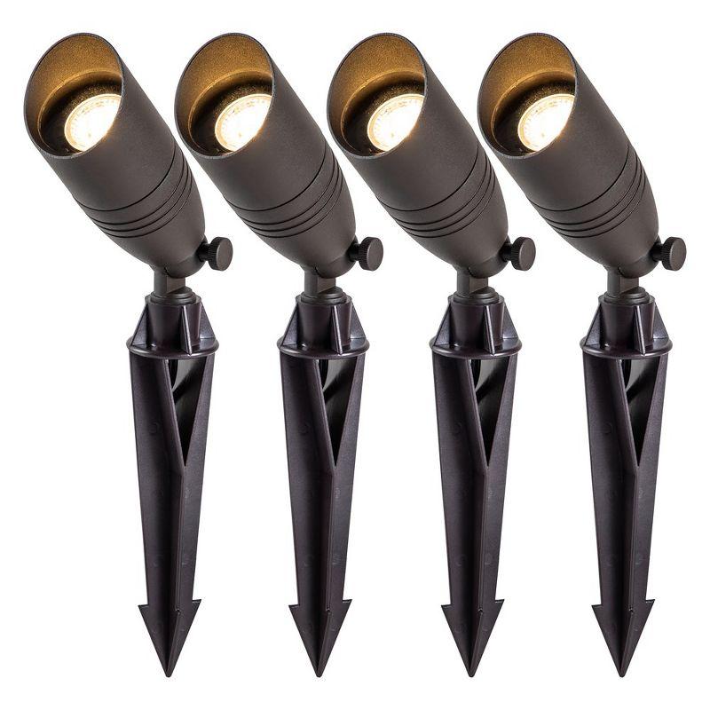 Dark Bronze Low Voltage Metal Spot Light Pack (Set of 4)