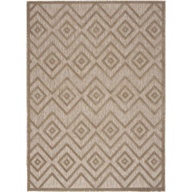 Natural Beige 5' x 7' Diamond Flatweave Synthetic Area Rug