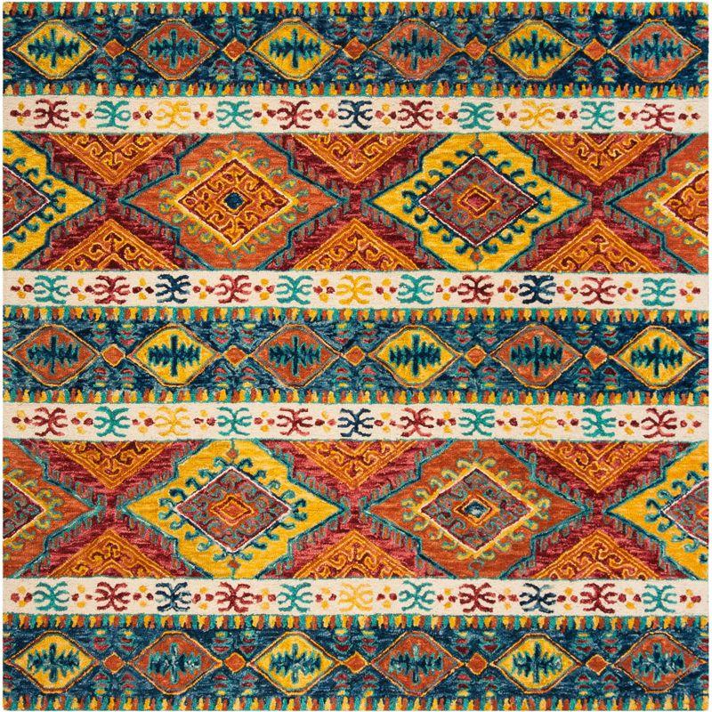 Aspen APN502 Hand Tufted Indoor Accent Rug - Navy/Ivory - 3'x3' - Safavieh